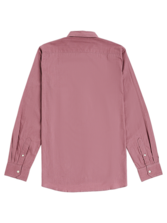 Solid Pink Long Sleeve Oxford Shirt