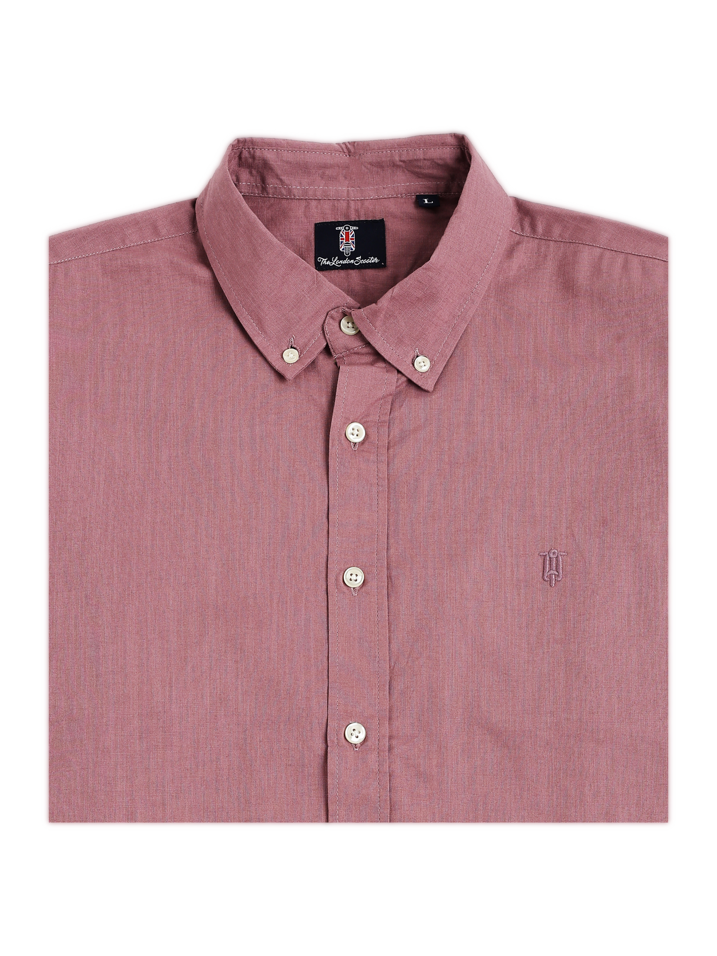 Solid Pink Long Sleeve Oxford Shirt
