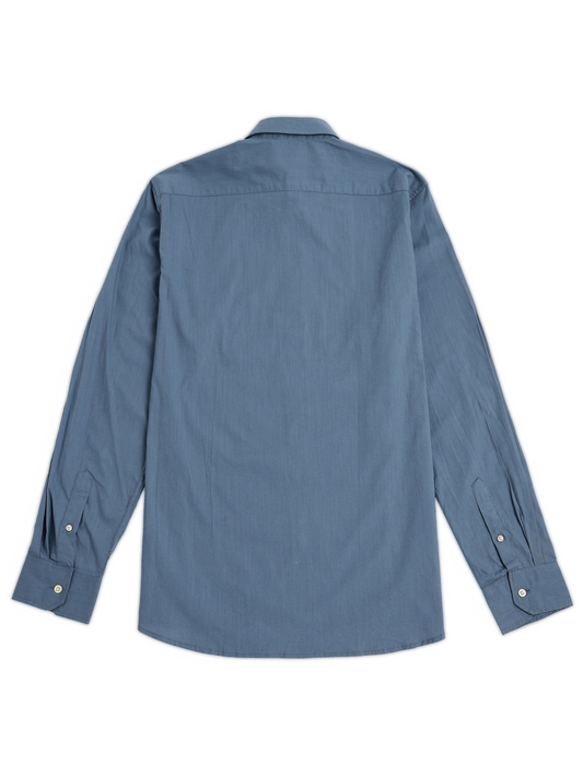 Solid Blue Long Sleeve Oxford Shirt