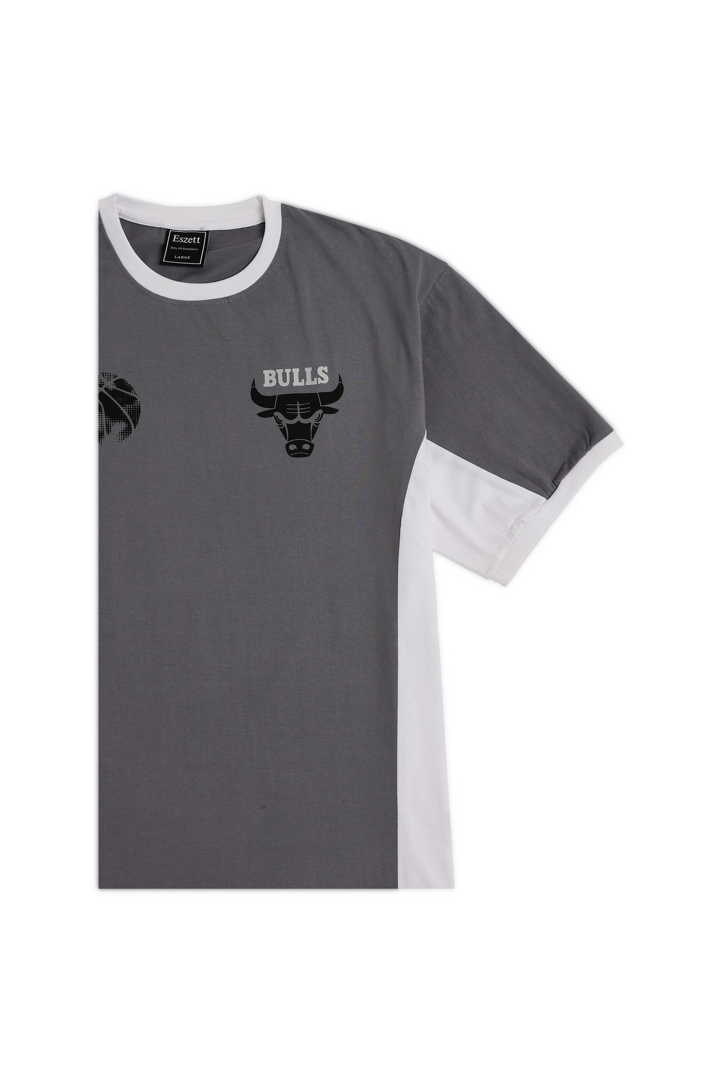 Grey Chicago Bulls Cut & Sew Oversized Tshirt
