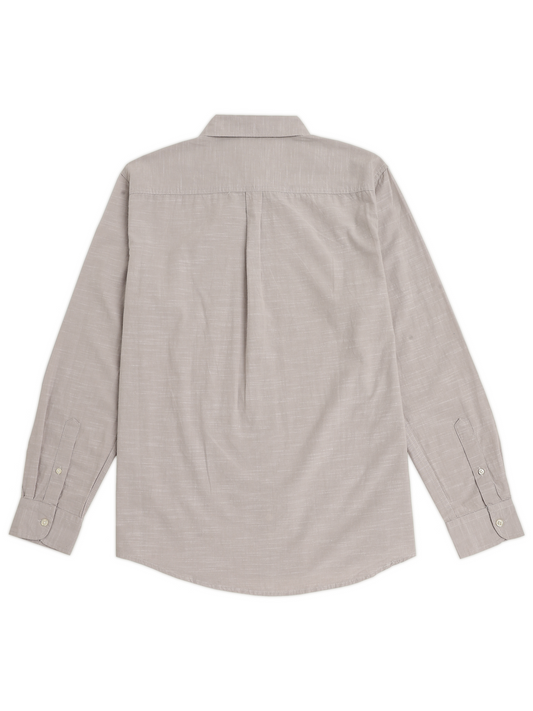 Grey Long Sleeve Oxford Shirt