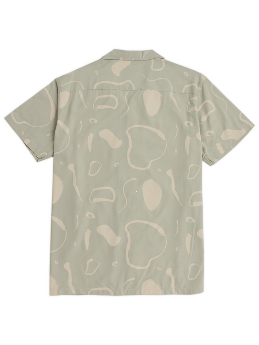 Light Green Abstract Cuban Shirt