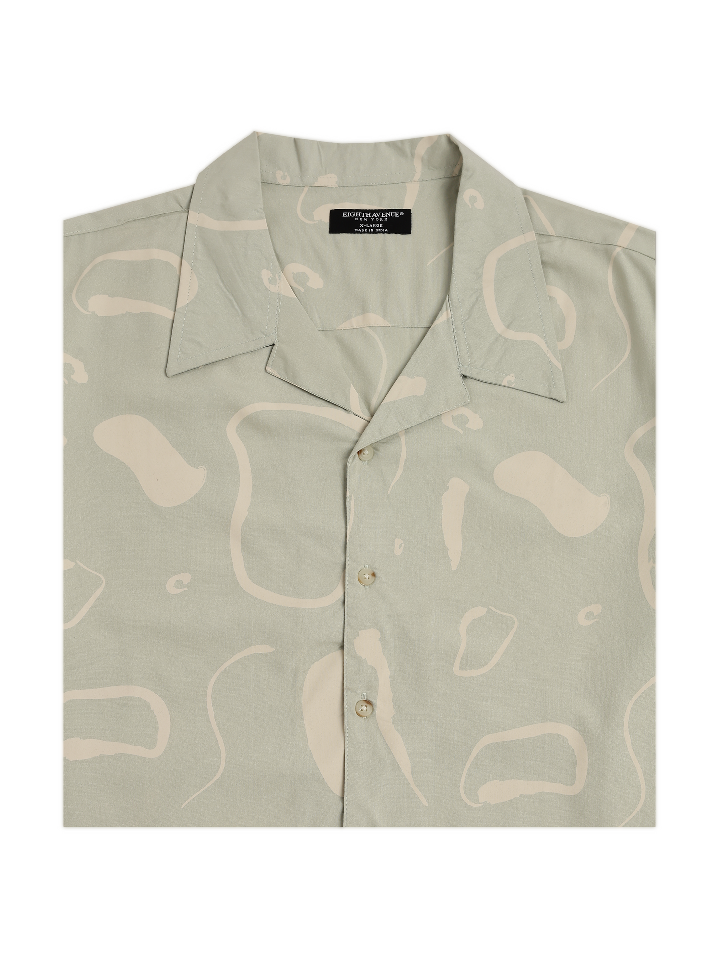 Light Green Abstract Cuban Shirt