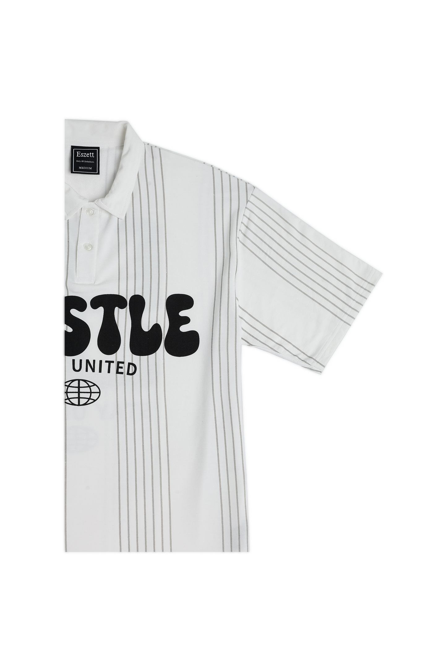 White Hustle Oversized Polo Tshirt
