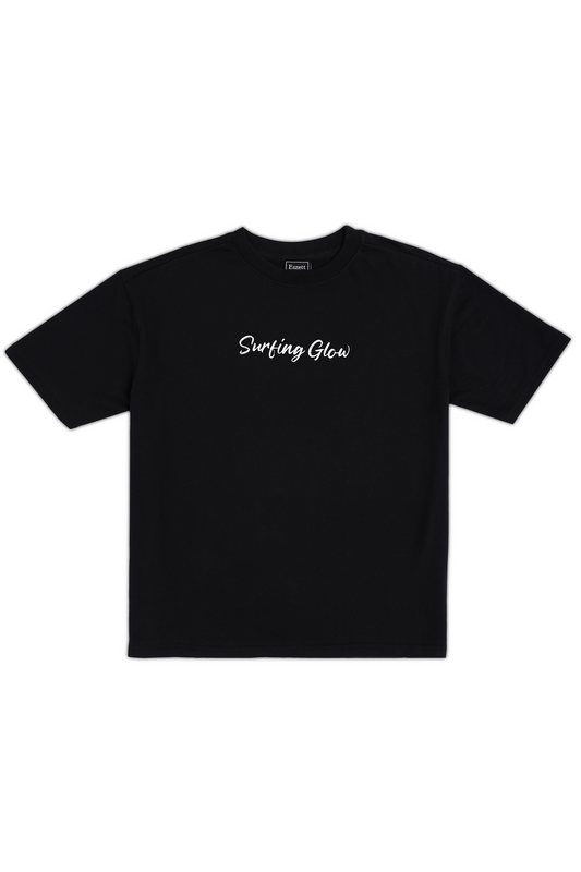 Black Surfing Glow Oversized Tshirt