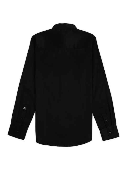 Black Shadow Stripe Dobby Shirt