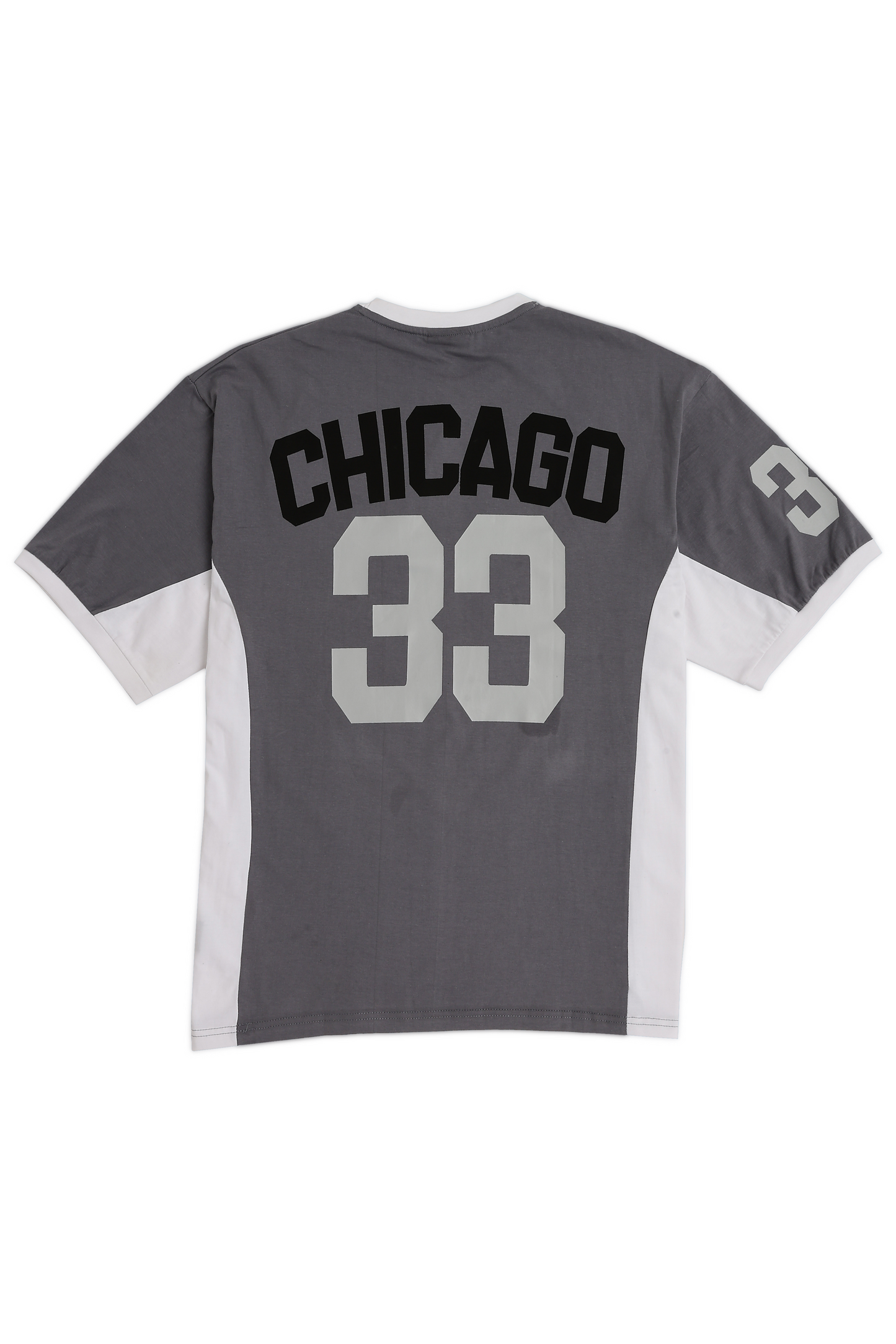 Grey Chicago Bulls Cut & Sew Oversized Tshirt