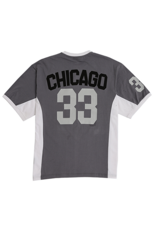 Grey Chicago Bulls Cut & Sew Oversized Tshirt