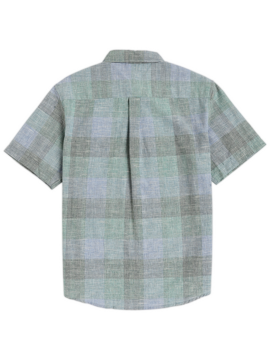 Blue Green Pastel Grid Shirt