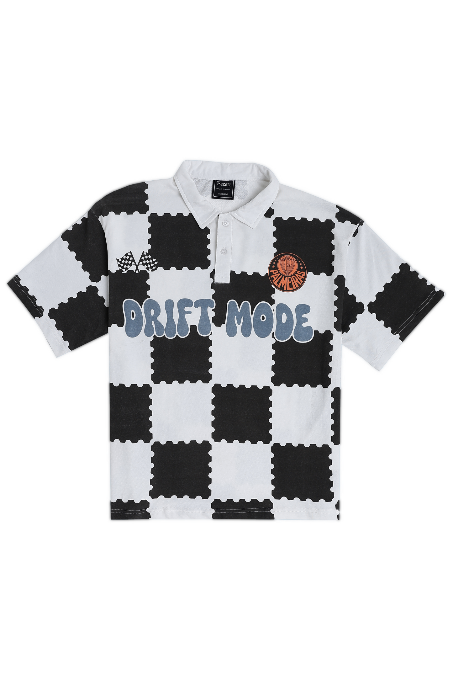 White Drift Mode Oversized Polo Tshirt