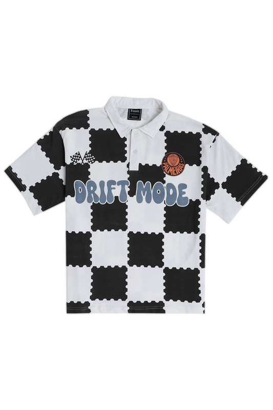 White Drift Mode Oversized Polo Tshirt