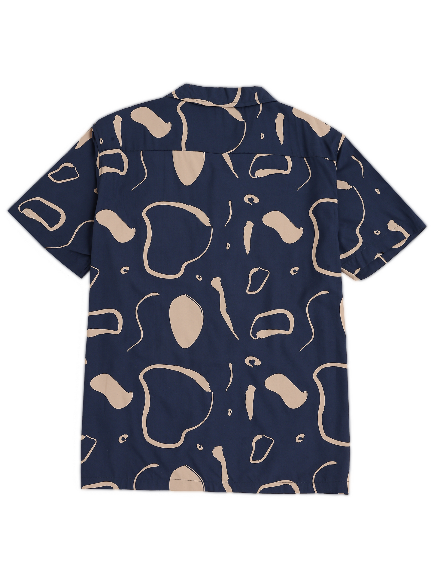 Navy Abstract Cuban Shirt