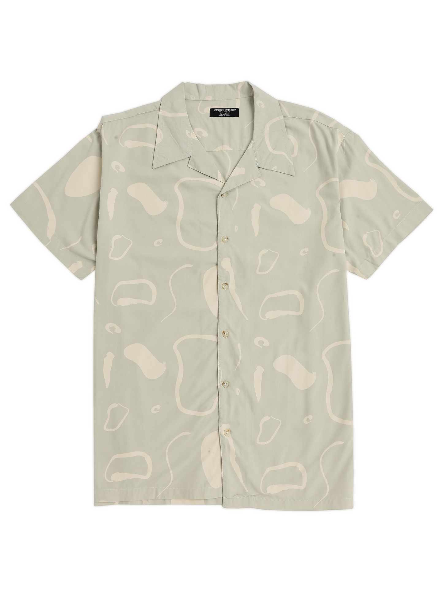 Light Green Abstract Cuban Shirt