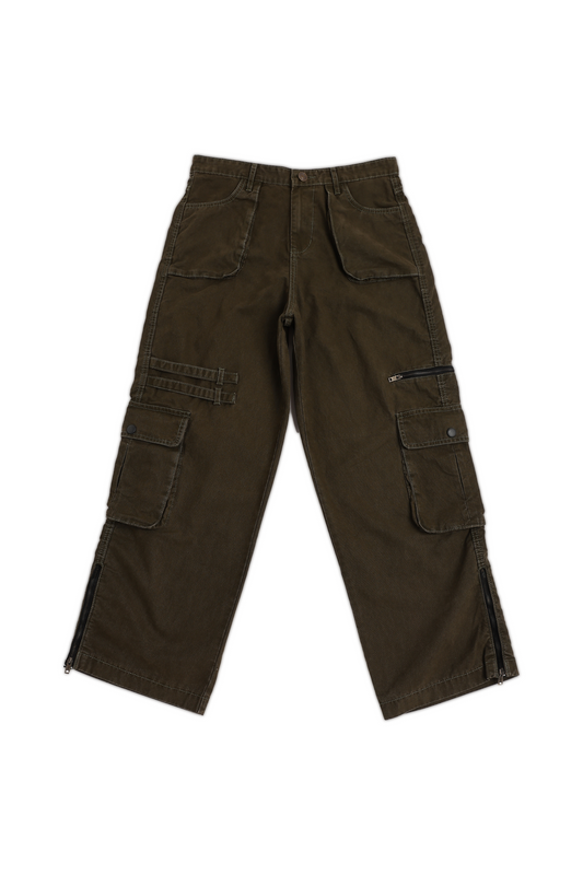 Olive Canvas Cargo Pants