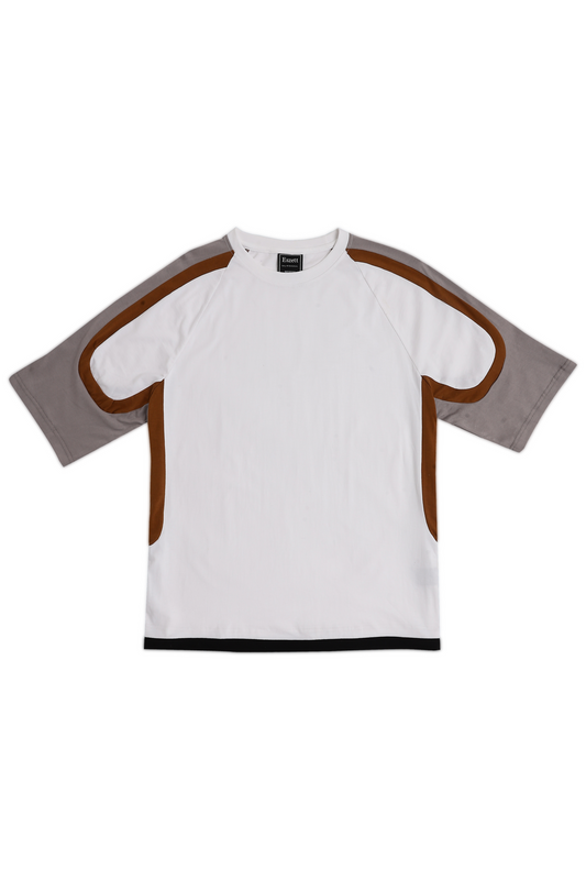 White Cut & Sew Oversized Tshirt