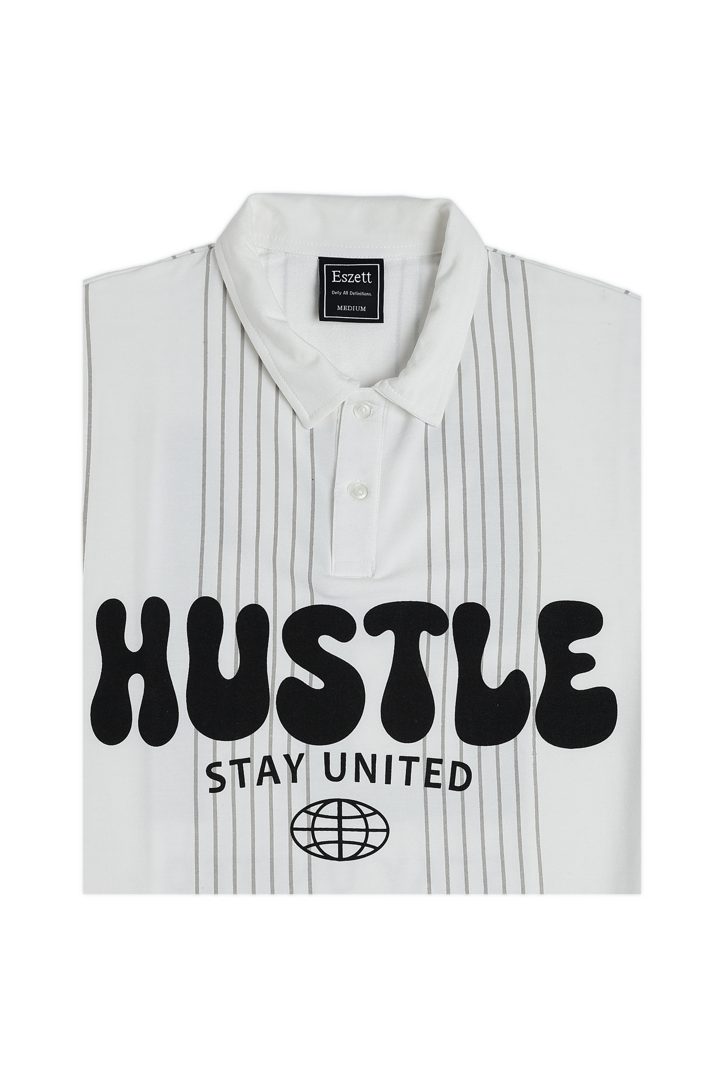 White Hustle Oversized Polo Tshirt