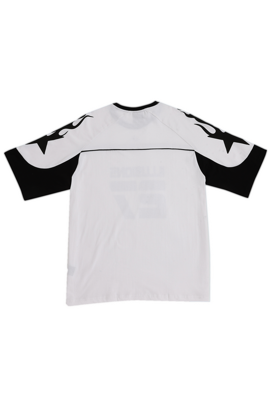 White illusion Cut & Sew Oversized Tshirt