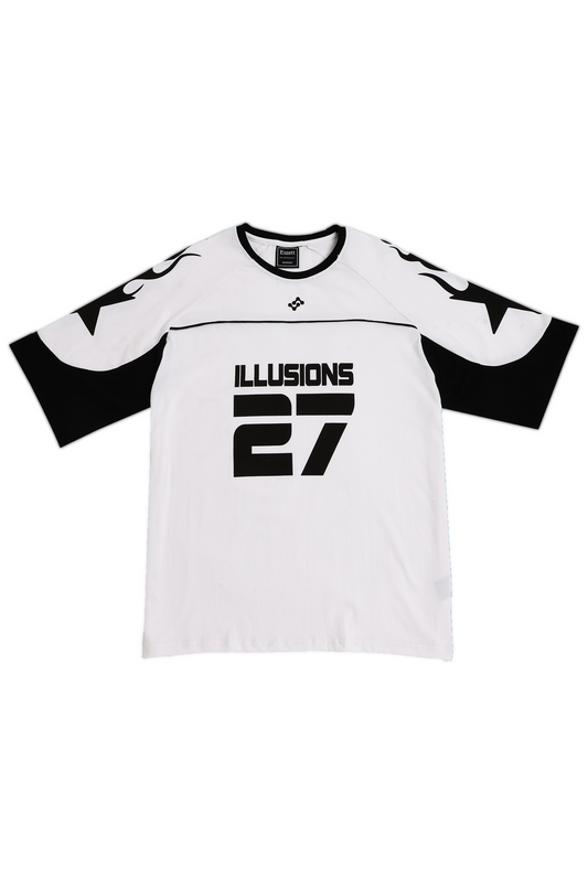 White illusion Cut & Sew Oversized Tshirt