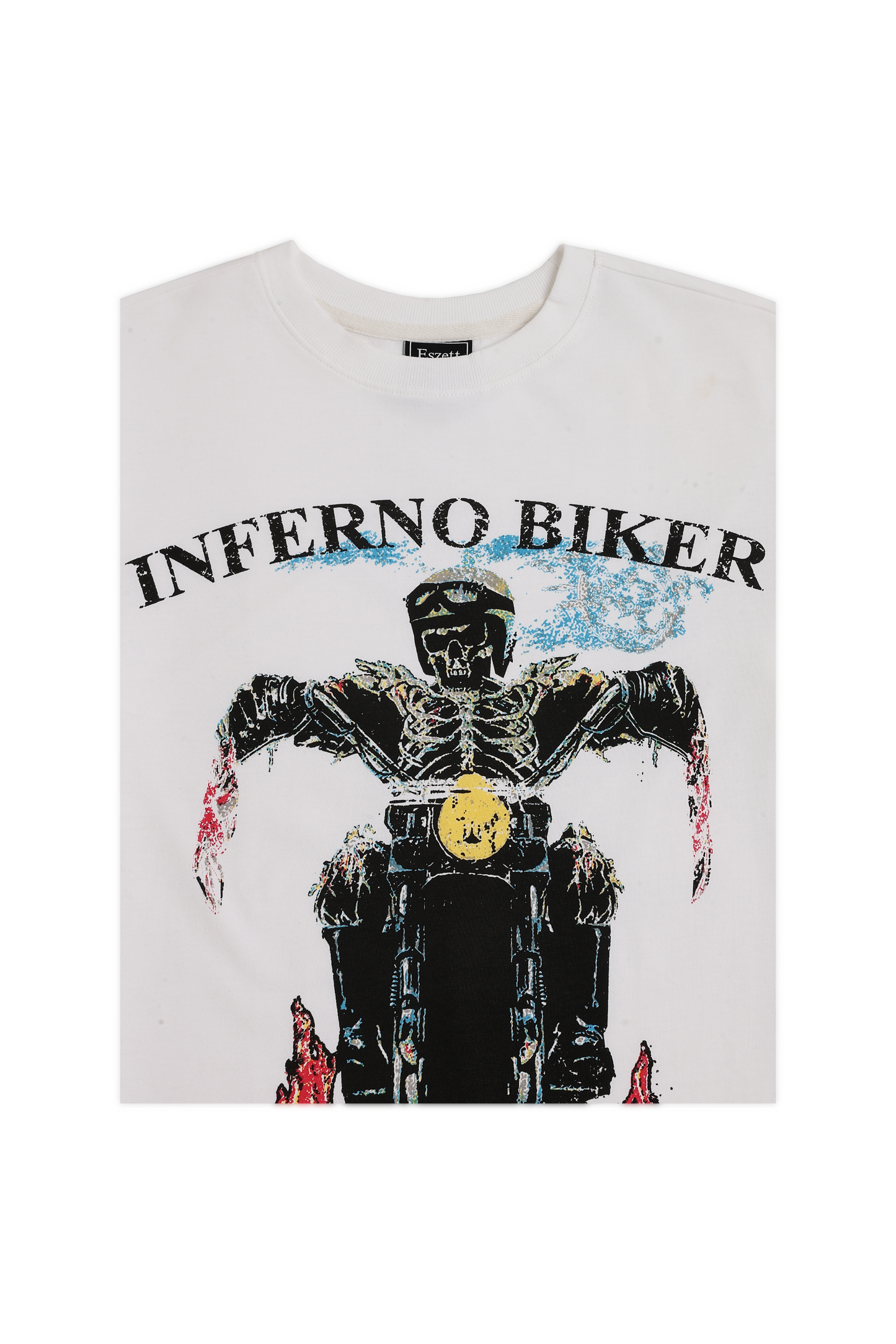 White Inferno Biker Oversized Tshirt