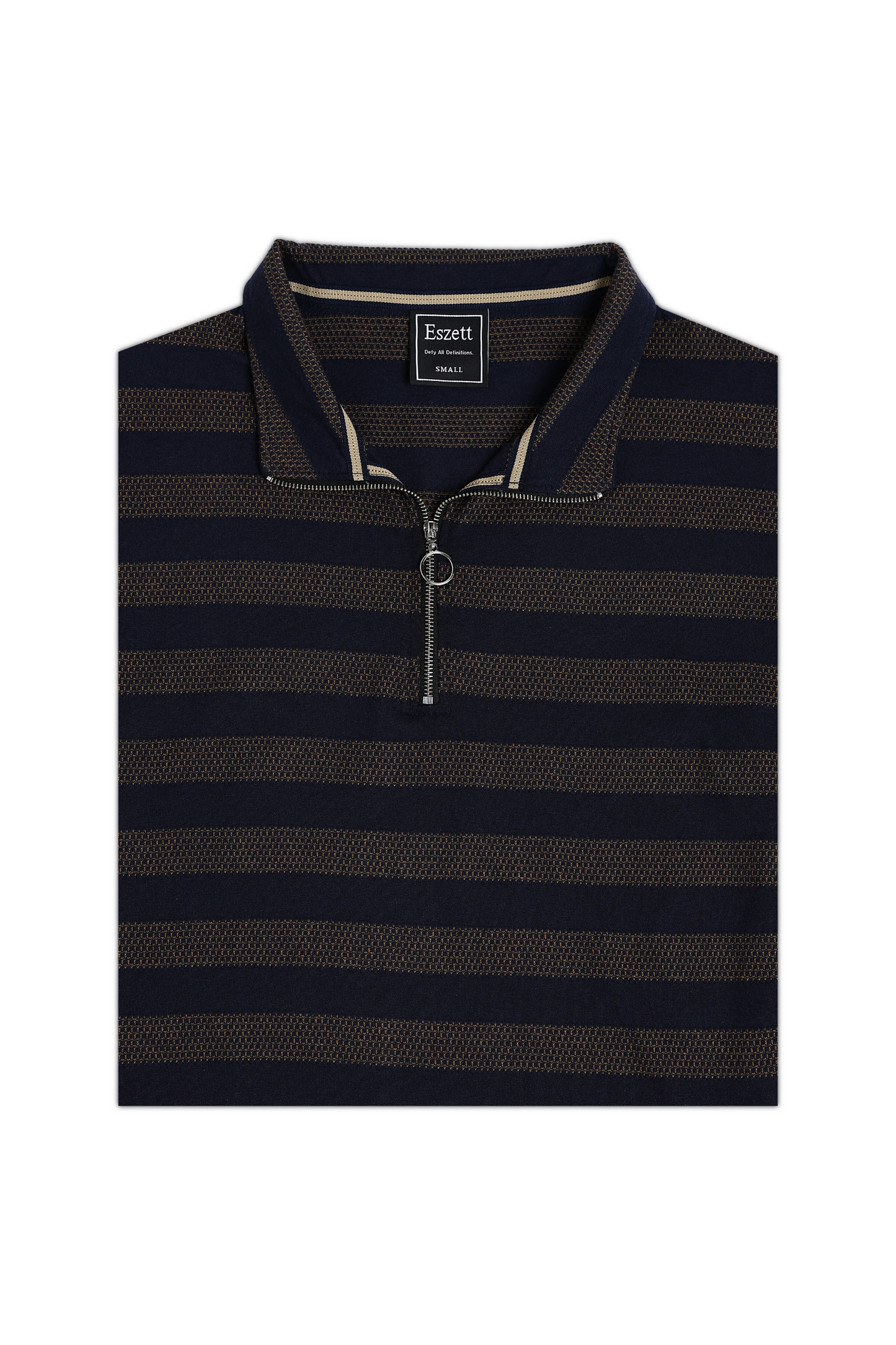 Navy Jaquard Long Sleeve Tshirt
