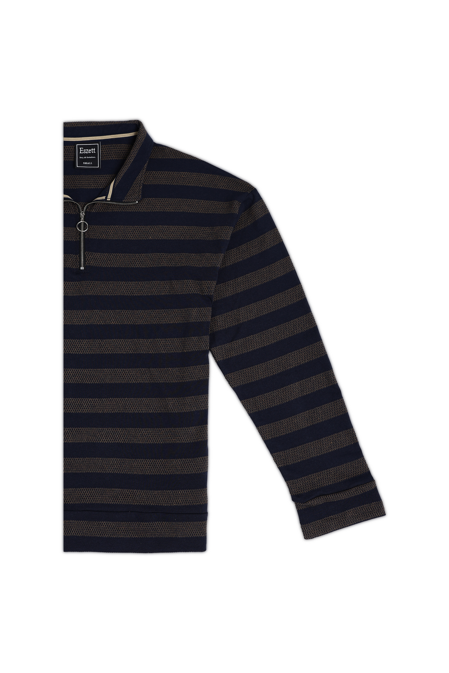 Navy Jaquard Long Sleeve Tshirt