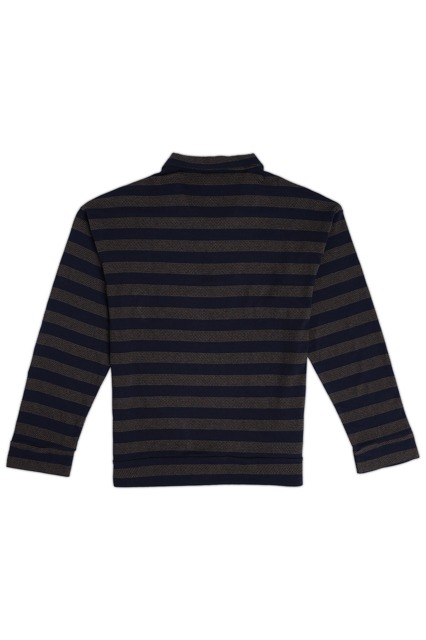 Navy Jaquard Long Sleeve Tshirt
