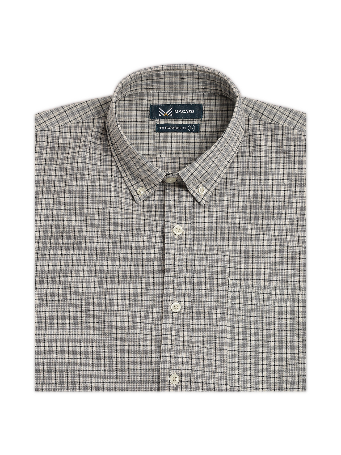 Light Grey Classic Checks Oxford Shirt