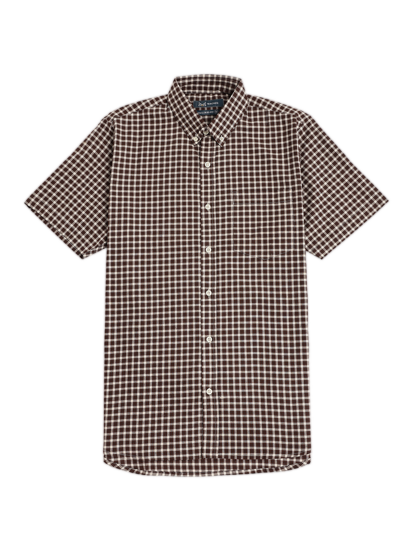 Dark Brown Classic Checks Oxford Shirt