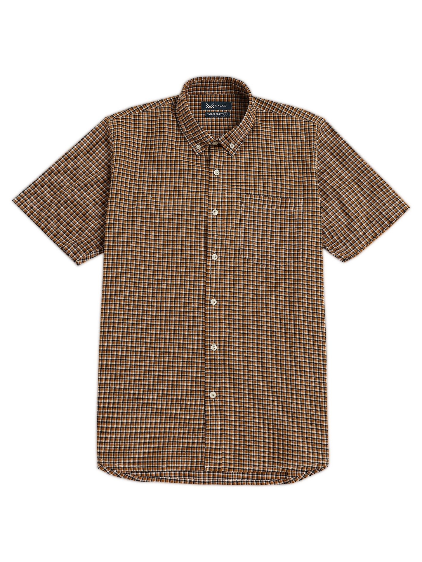 Caramel Brown Classic Checks Oxford Shirt