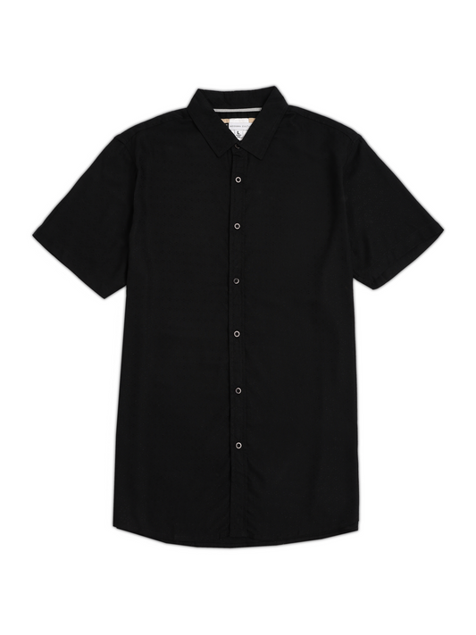 Black Textured Fabric Shirt