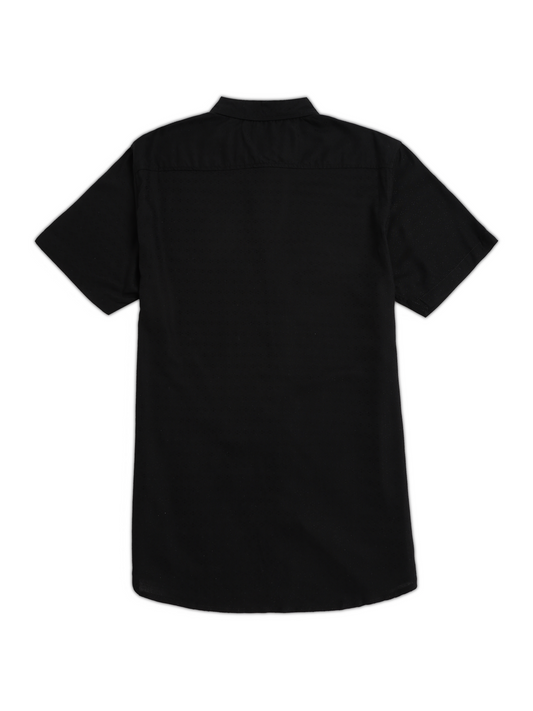Black Textured Fabric Shirt