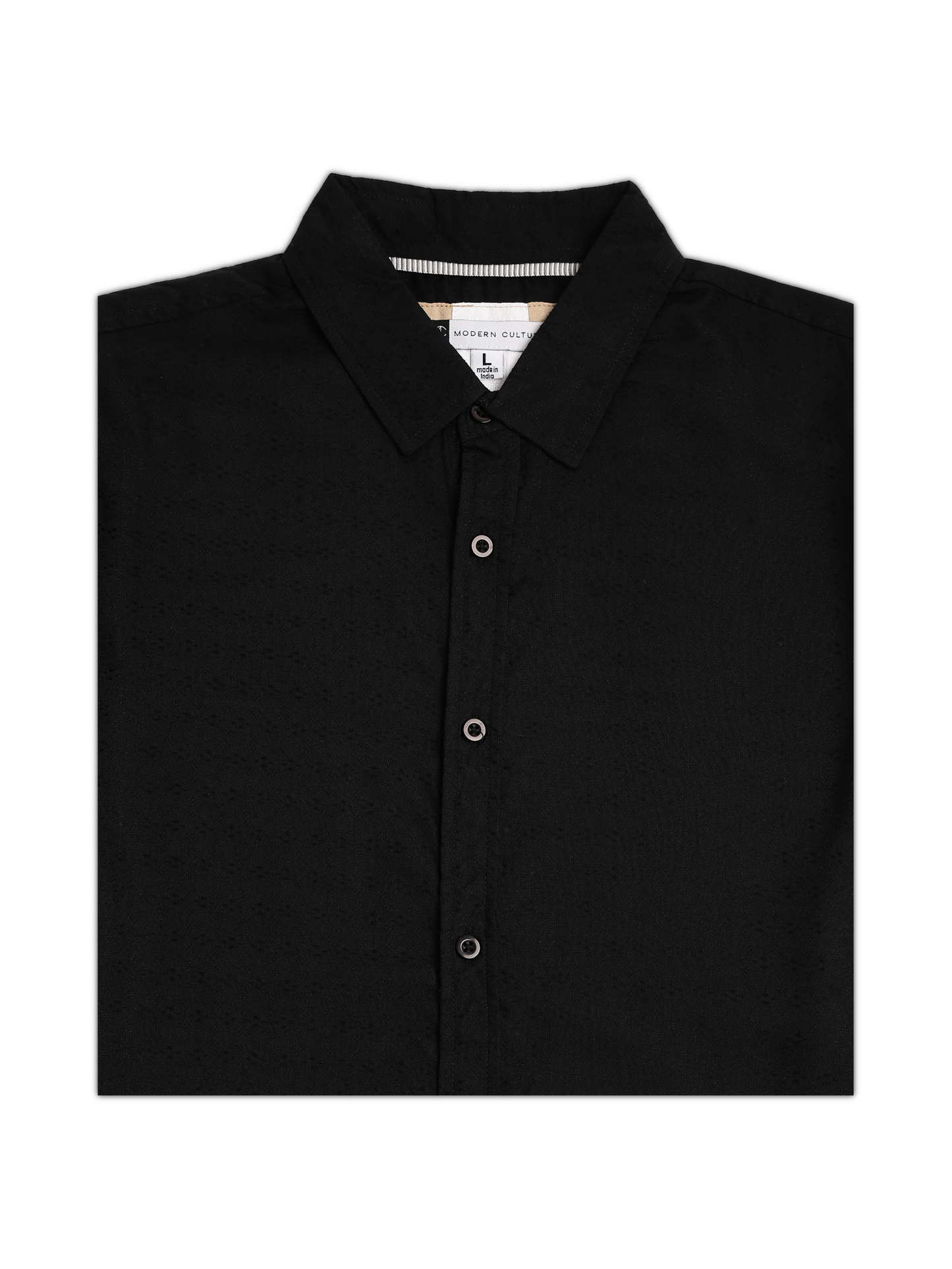 Black Textured Fabric Shirt