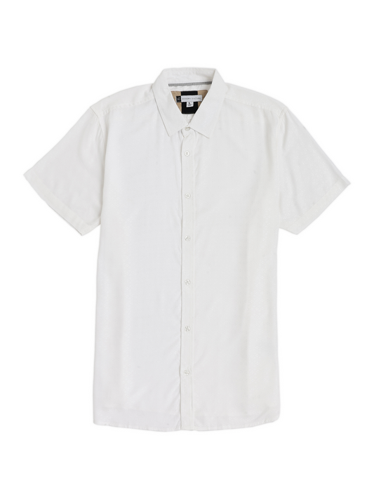 White Textured Fabric Shirt