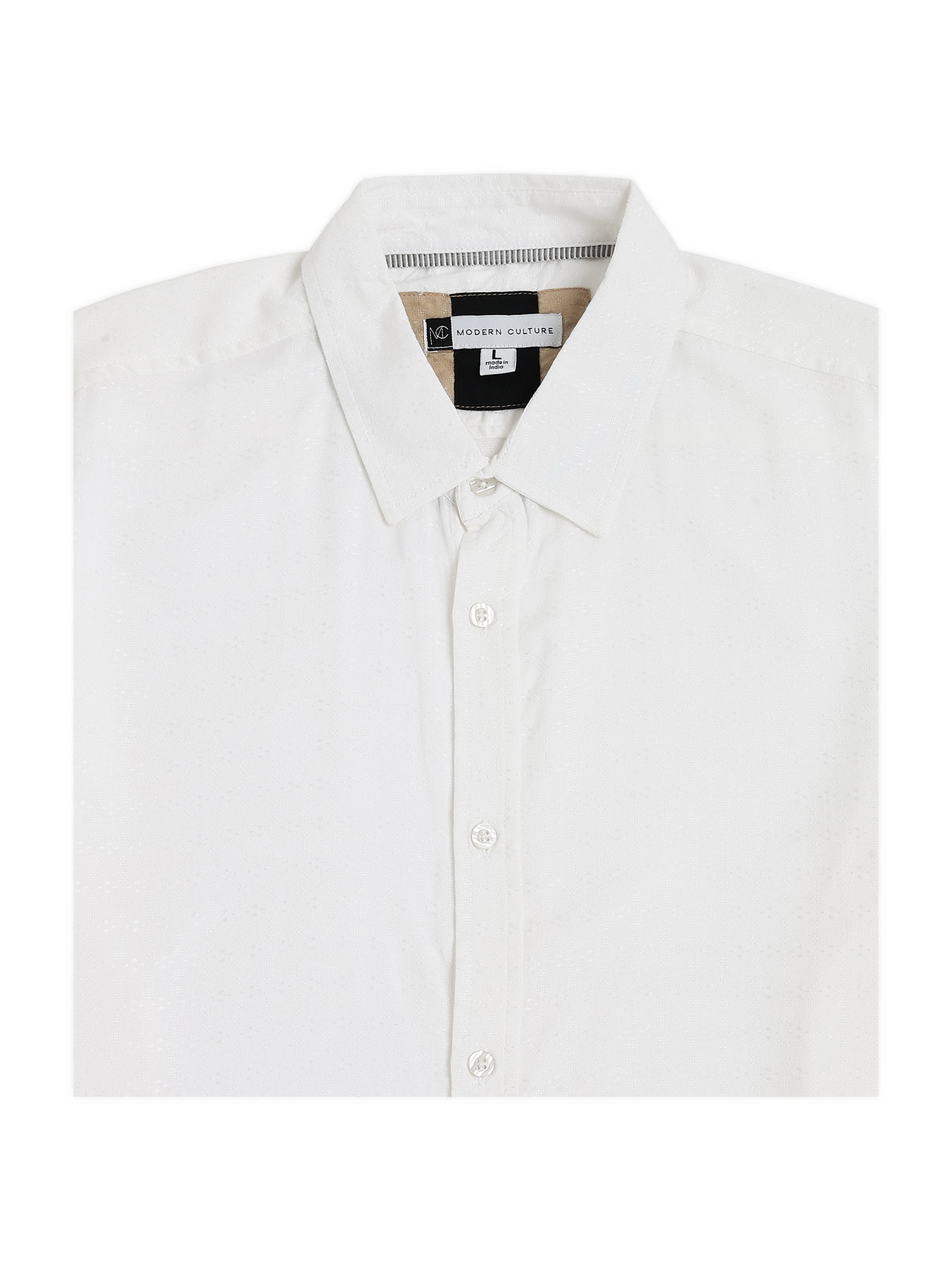 White Textured Fabric Shirt