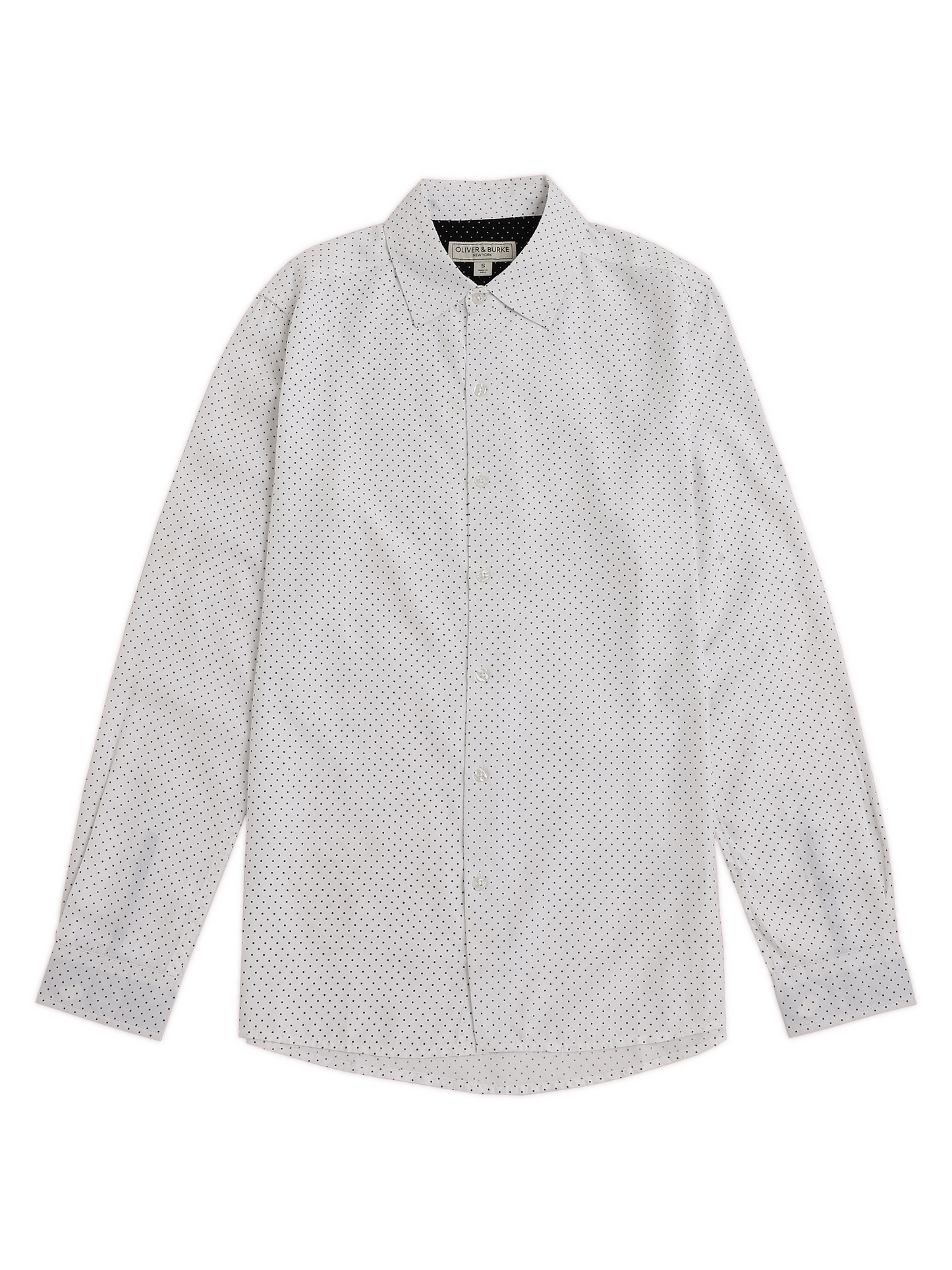 Dark Blue Polka Dot Long Sleeve Shirt