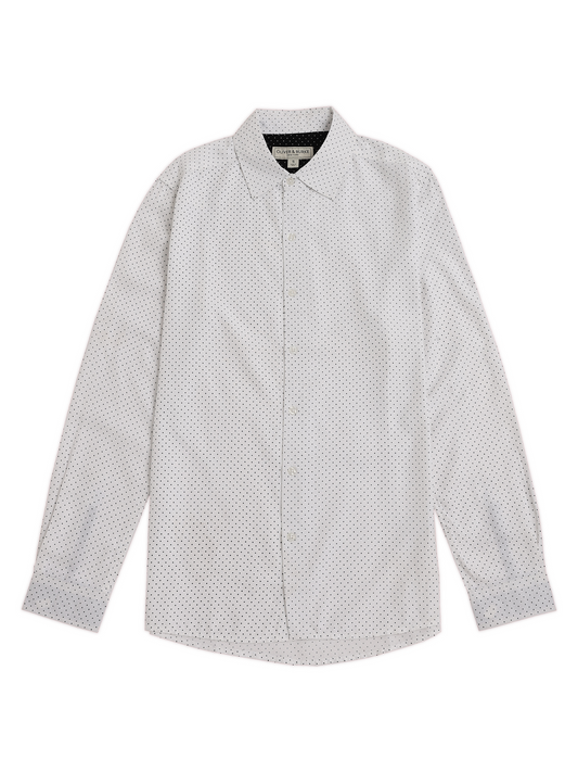 Dark Blue Polka Dot Long Sleeve Shirt