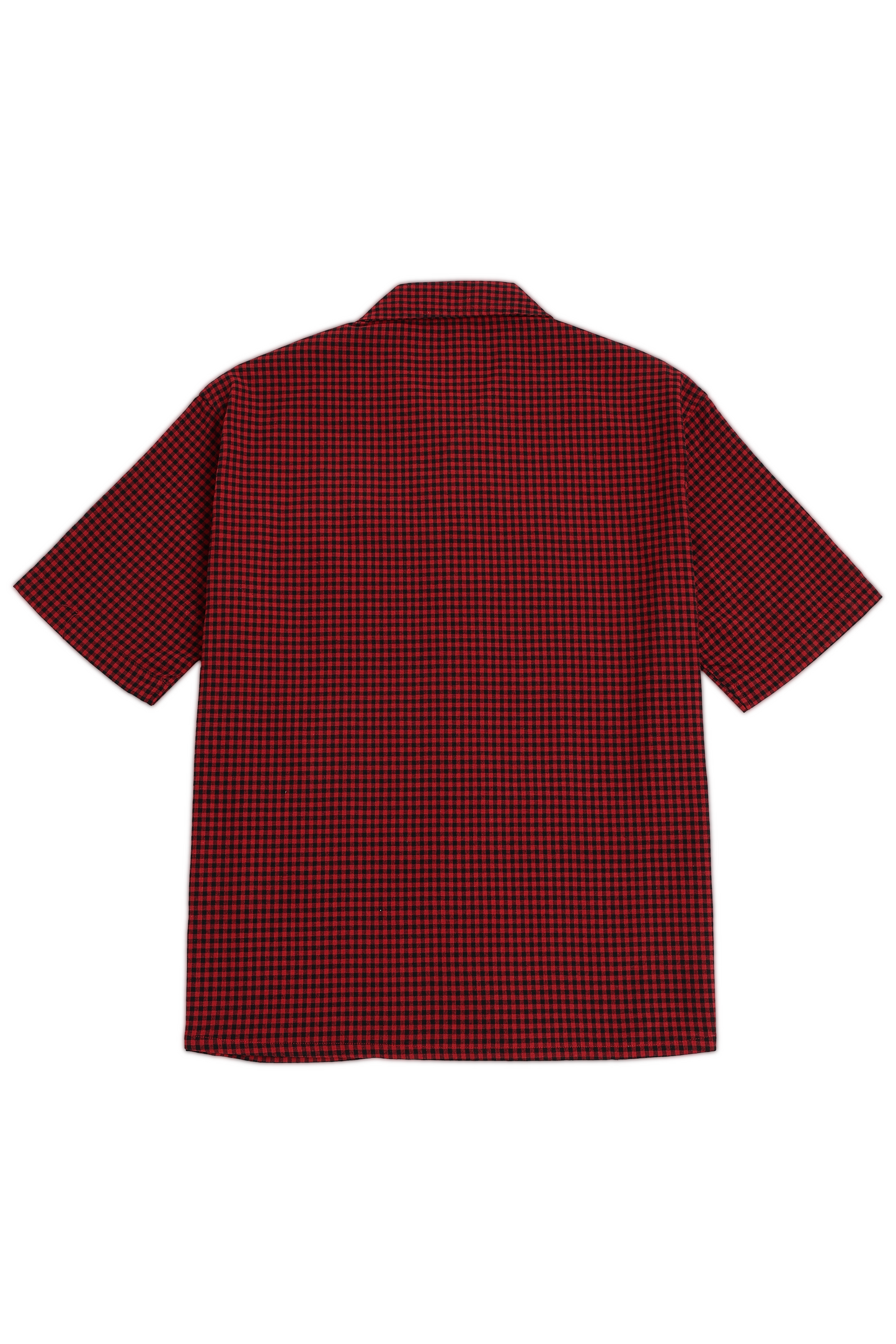 Red Checks Polo Sport Embroidery Oversized Shirt