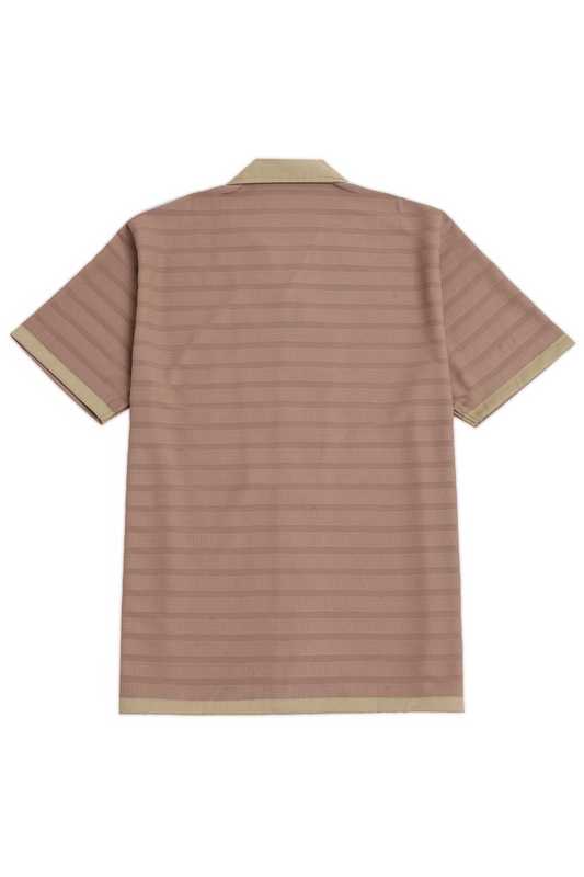 Light Pink Textured Fabric Cuban Shirt