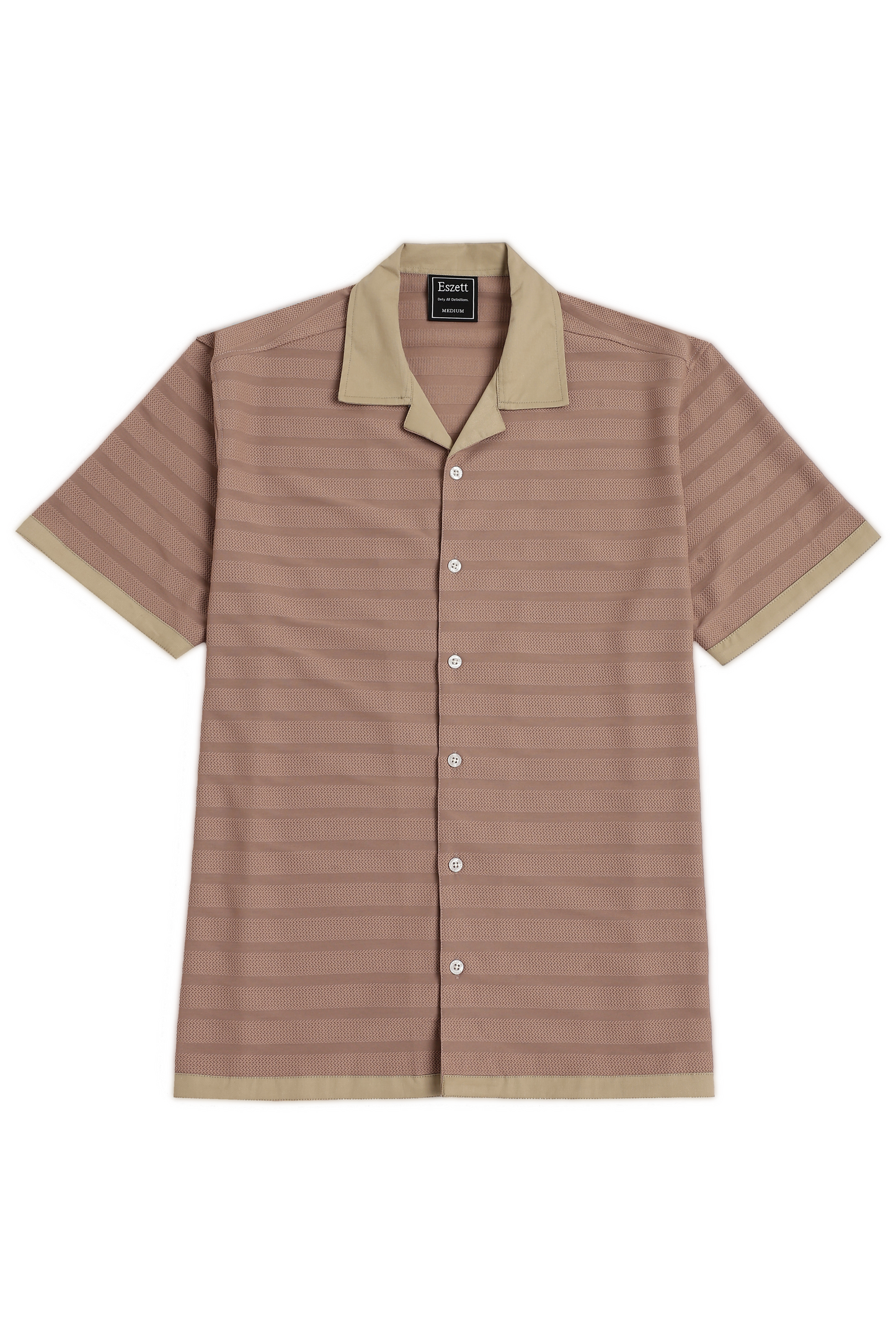 Light Pink Textured Fabric Cuban Shirt