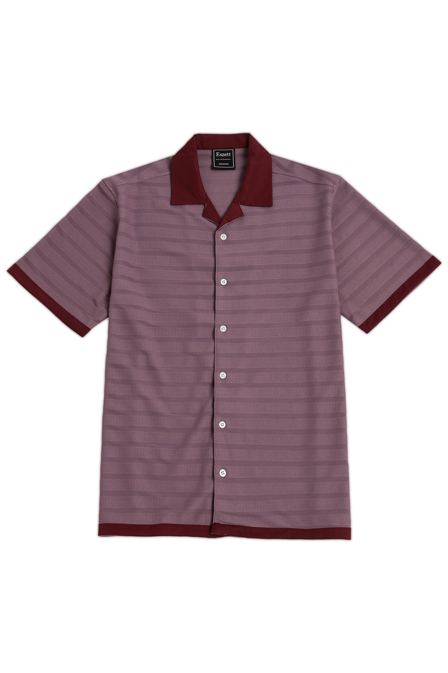 Pink Textured Fabric Cuban Shirt