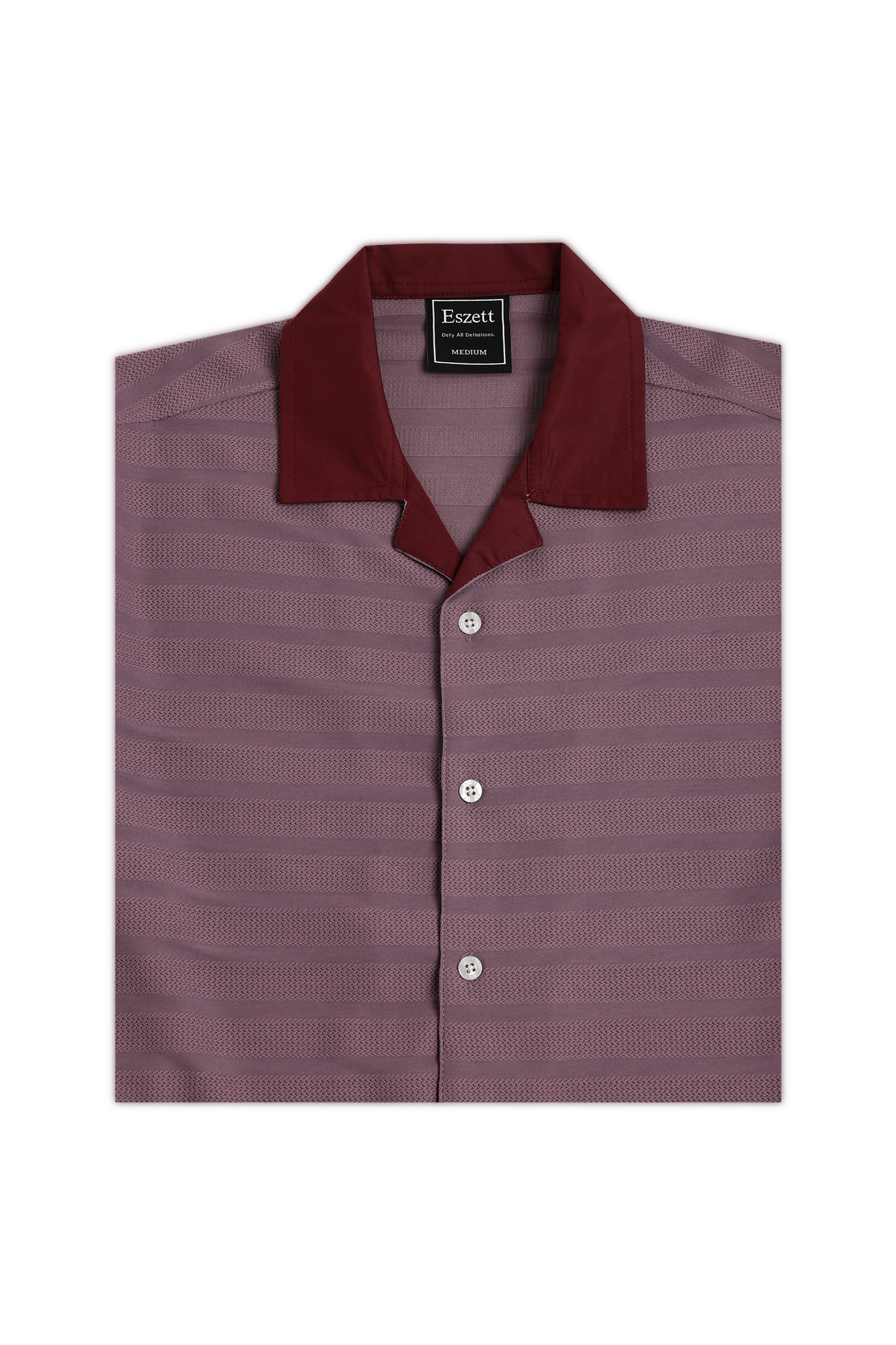 Pink Textured Fabric Cuban Shirt