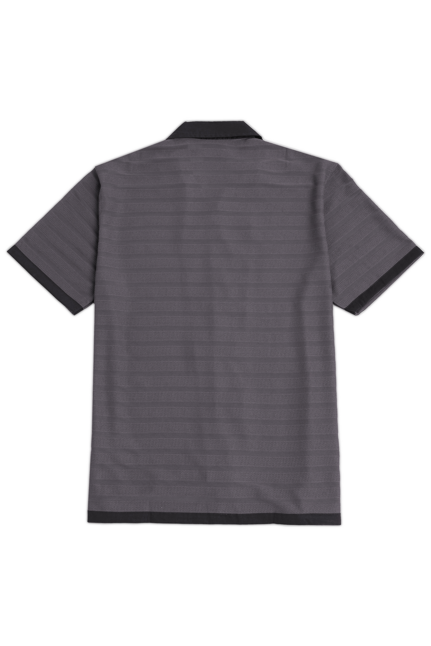 Grey Textured Fabric Cuban Shirt