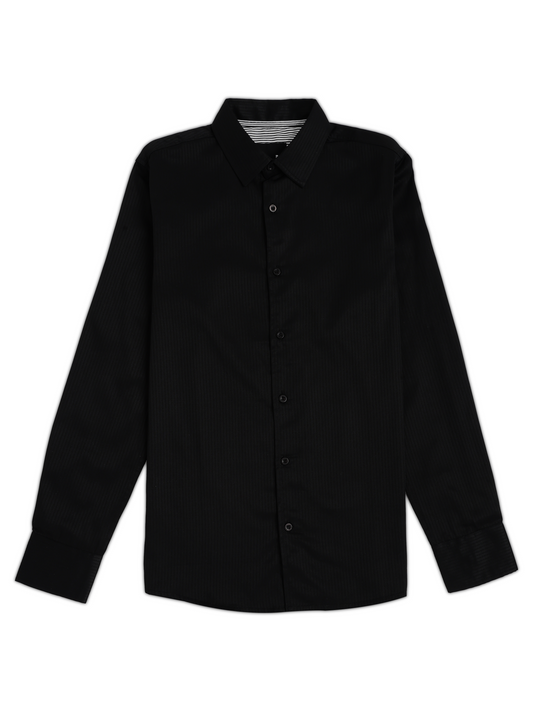 Black Shadow Stripe Dobby Shirt